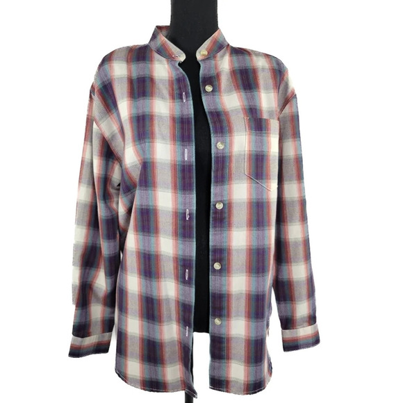 Y2K ALFRED DUNNER Plaid Longsleeve Button Down Top Size 12 - Picture 1 of 8